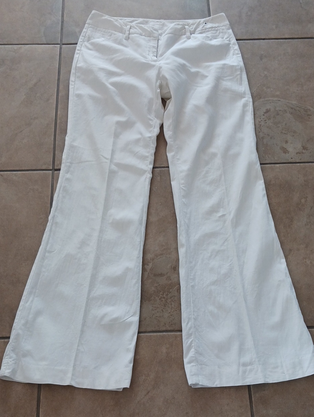 New York & Company White Wide-Leg Trousers